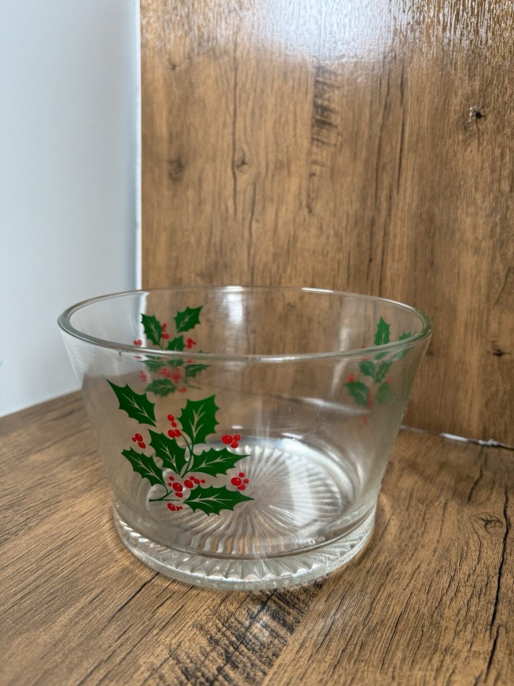 Vintage Indiana Glass Holly Ice Bucket or Serving Bowl